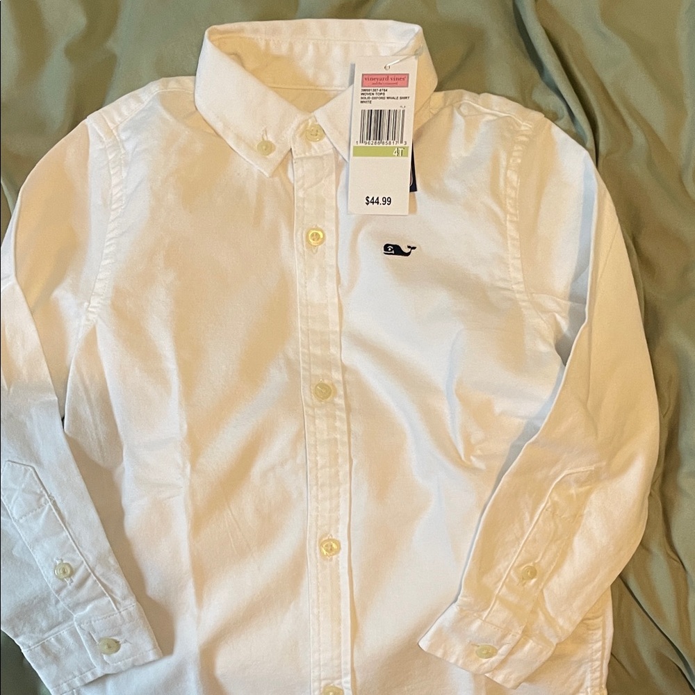 Vineyard Vines White Button Down Shirt for Kids